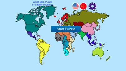 Emulate iPhone app World Map Puzzle V2 using MyAndroid