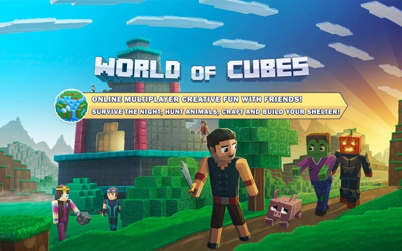 Emulate iPhone app World of Cubes Survival Craft using MyAndroid