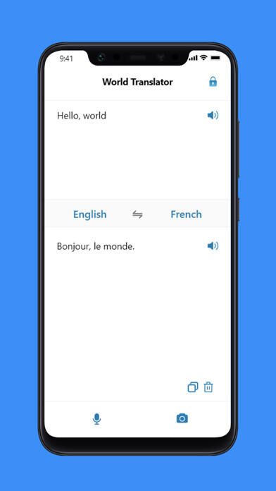 Emulate iPhone app World Super Translator using MyAndroid