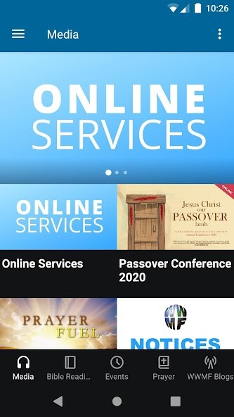 Emulate iPhone app Worldwide Mission Fellowship using MyAndroid