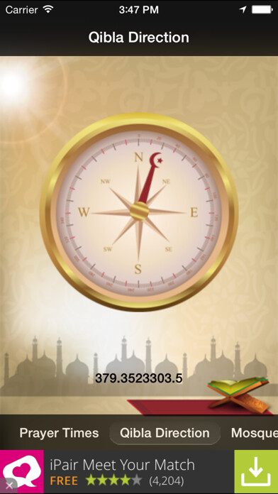 Emulate iPhone app Worldwide Muslim Prayer Times using MyAndroid