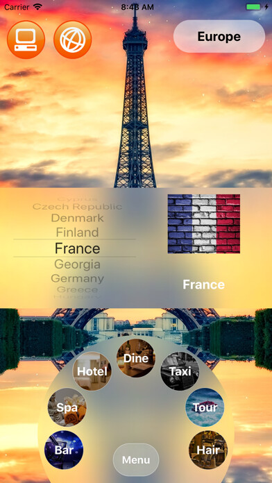 Emulate iPhone app Worldwide Tipping Guide using MyAndroid