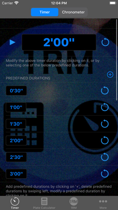 Emulate iPhone app WOTools - Workout tools using MyAndroid