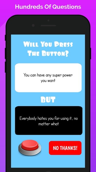 Emulate iPhone app Would You Press The Button? using MyAndroid