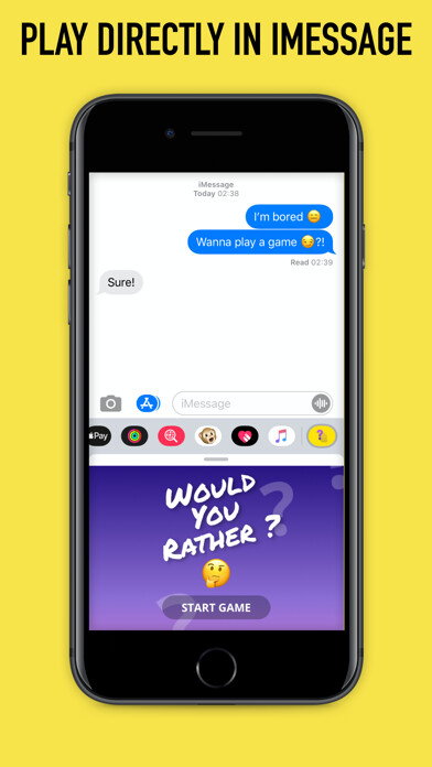 Emulate iPhone app Would You Rather for iMessage using MyAndroid Emulate iPhone app Would You Rather for iMessage using MyAndroid