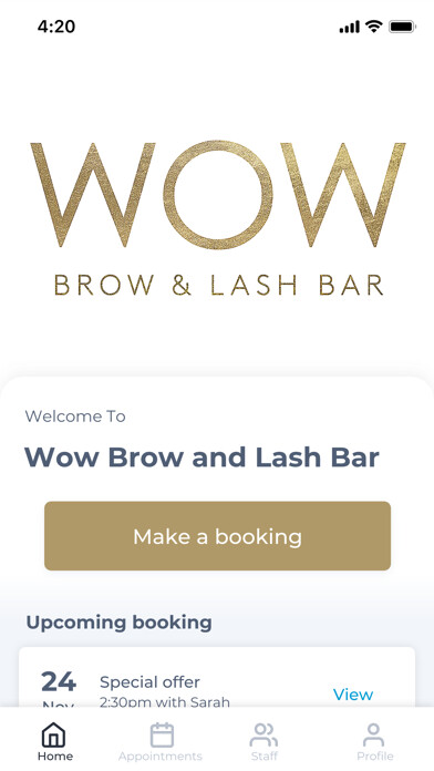 Emulate iPhone app Wow Brow and Lash Bar using MyAndroid Emulate iPhone app Wow Brow and Lash Bar using MyAndroid