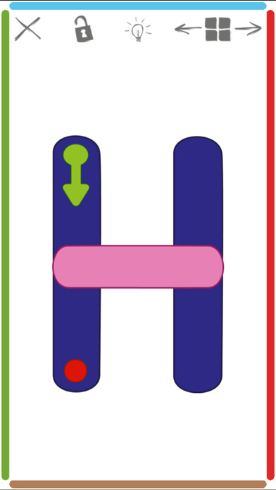 Emulate iPhone app Writing in capital letters (L) using MyAndroid