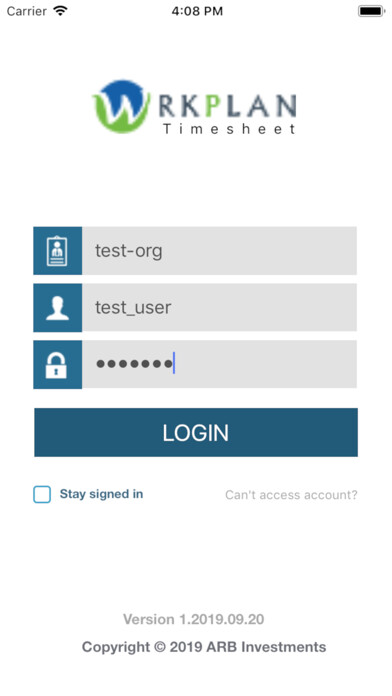 Emulate iPhone app WrkPlan Timesheets using MyAndroid Emulate iPhone app WrkPlan Timesheets using MyAndroid