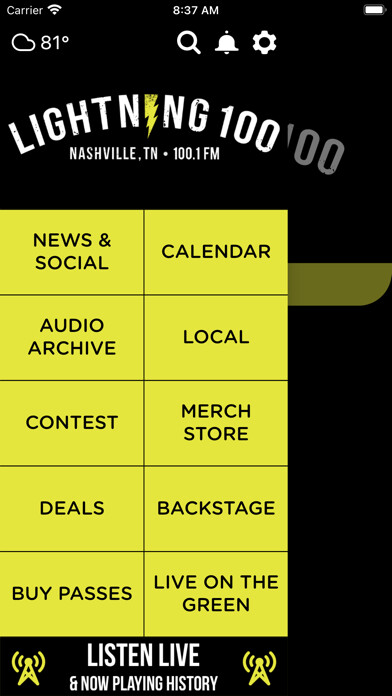 Emulate iPhone app WRLT Lightning 100 Nashville using MyAndroid Emulate iPhone app WRLT Lightning 100 Nashville using MyAndroid