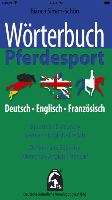 Emulate iPhone app Wörterbuch Pferdesport using MyAndroid
