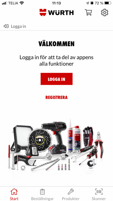 Emulate iPhone app Würth Svenska AB using MyAndroid