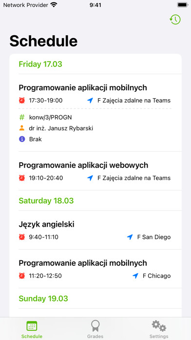 Emulate iPhone app WSEI Schedule using MyAndroid Emulate iPhone app WSEI Schedule using MyAndroid
