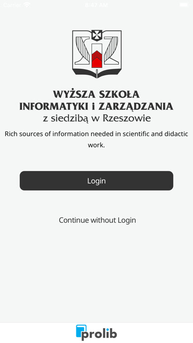 Emulate iPhone app WSIiZ Rzeszów - mPROLIB using MyAndroid Emulate iPhone app WSIiZ Rzeszów - mPROLIB using MyAndroid
