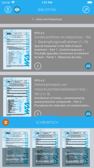 Emulate iPhone app WTA-Merkblätter using MyAndroid