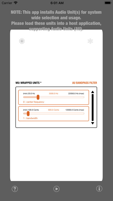 Emulate iPhone app WU: AUBandpassFilter using MyAndroid Emulate iPhone app WU: AUBandpassFilter using MyAndroid