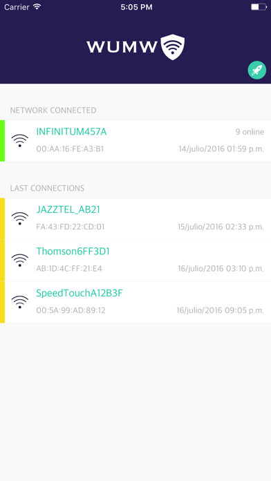 Emulate iPhone app WUMW: Who uses my WiFi? using MyAndroid