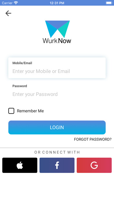 Emulate iPhone app WurkNow: Employee App using MyAndroid