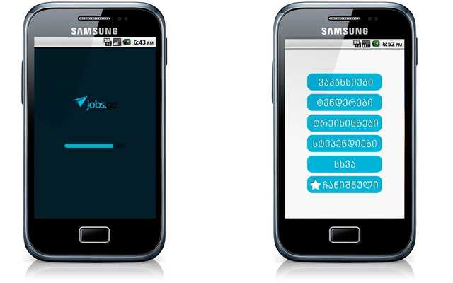Emulate Android APK www.jobs.ge RSS App