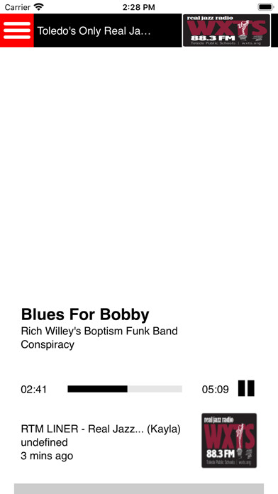Emulate iPhone app WXTS Jazz 88.3 using MyAndroid