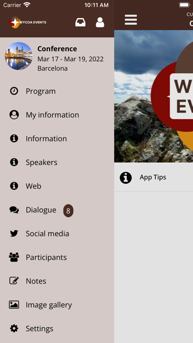 Emulate iPhone app WyCOA Events using MyAndroid Emulate iPhone app WyCOA Events using MyAndroid