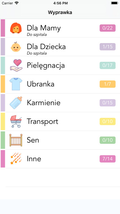 Emulate iPhone app Wyprawka dla noworodka using MyAndroid