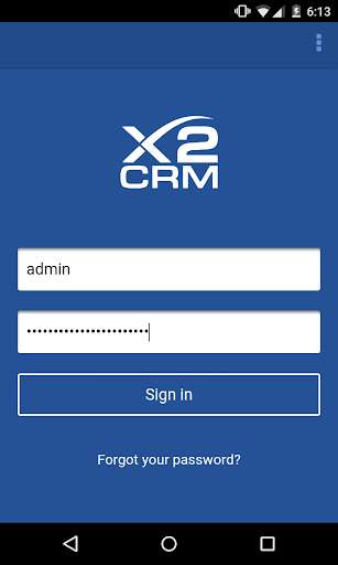 Emulate Android APK X2CRM Customer Management CRM