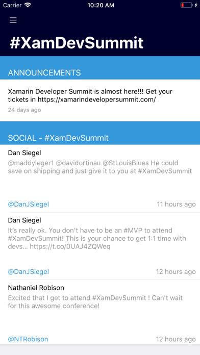 Emulate iPhone app XamDevSummit using MyAndroid