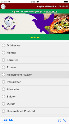 Run android online APK Xanthos Pizza Vordingborg from MyAndroid or emulate Xanthos Pizza Vordingborg using MyAndroid