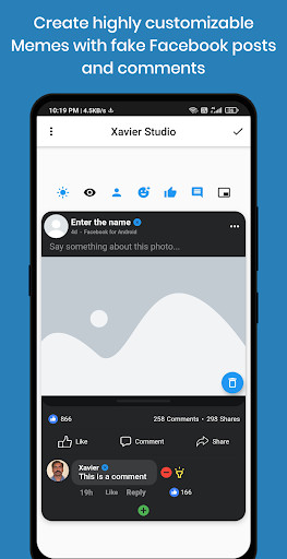 Run android online APK Xavier studio: Edit Memes with fake comments from MyAndroid or emulate Xavier studio: Edit Memes with fake comments using MyAndroid