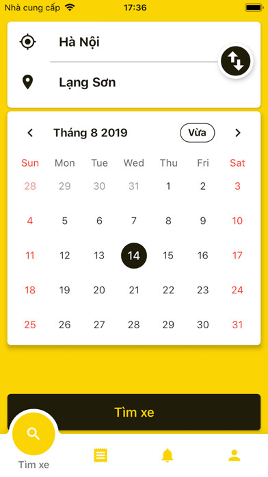 Emulate iPhone app Xe Huy Võ Hà Nội - Lạng Sơn using MyAndroid