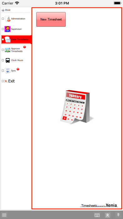 Emulate iPhone app Xenia Timesheets using MyAndroid