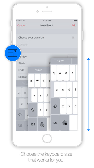 Emulate iPhone app XL Keyboard using MyAndroid