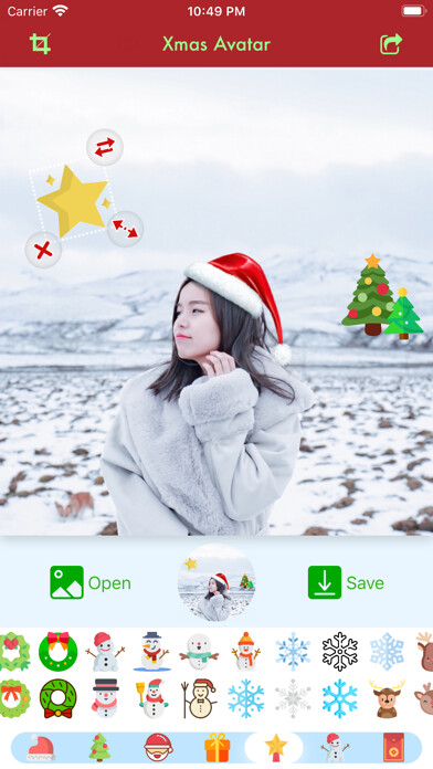 Emulate iPhone app Xmas Avatar: Add Santa Hat using MyAndroid