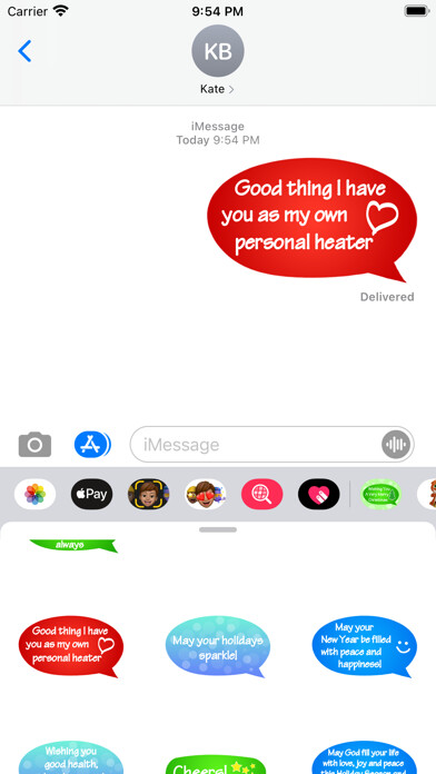 Emulate iPhone app Xmas Wishes Stickers using MyAndroid