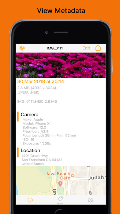 Emulate iPhone app xMeta - Photo & Video Metadata using MyAndroid Emulate iPhone app xMeta - Photo & Video Metadata using MyAndroid