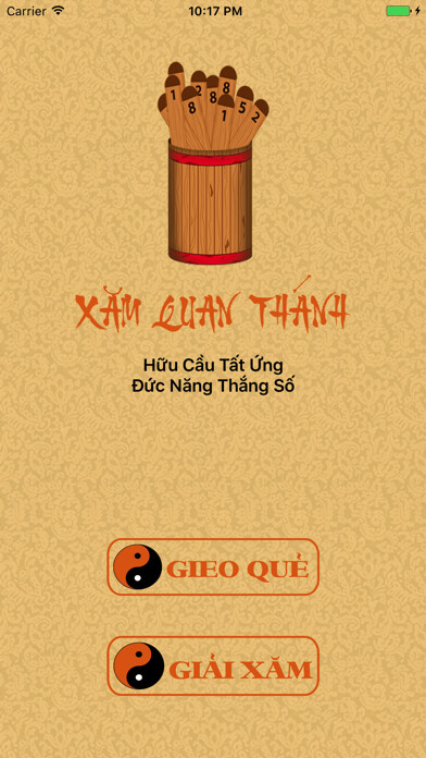 Emulate iPhone app Xăm Quan Thánh using MyAndroid