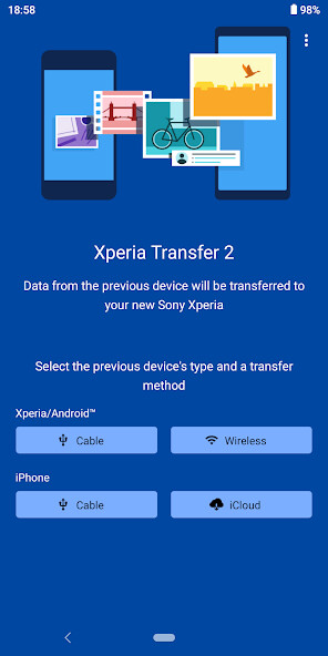 Run android online APK Xperia Transfer 2 from MyAndroid or emulate Xperia Transfer 2 using MyAndroid