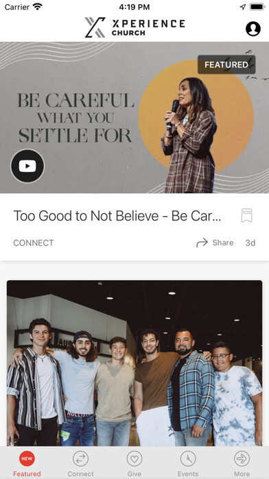 Emulate iPhone app Xperience Church using MyAndroid