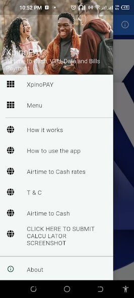 Run android online APK XpinoPAY: Airtime to Cash from MyAndroid or emulate XpinoPAY: Airtime to Cash using MyAndroid Run android online APK XpinoPAY: Airtime to Cash from MyAndroid or emulate XpinoPAY: Airtime to Cash using MyAndroid