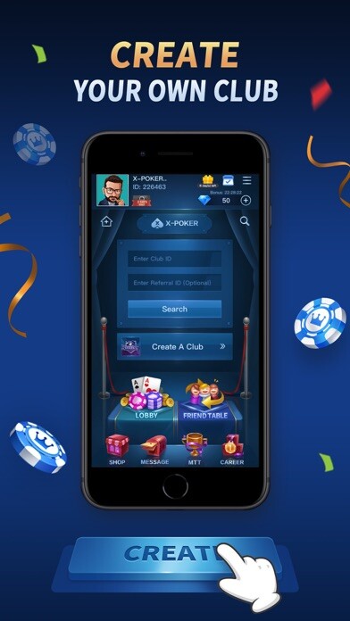 Emulate iPhone app X-Poker - Holdem,Omaha,OFC using MyAndroid