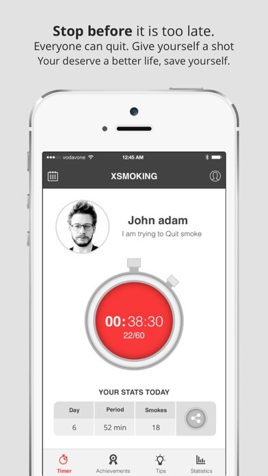 Emulate iPhone app XSmoking - Quit Smoking and become Smoke Free using MyAndroid Emulate iPhone app XSmoking - Quit Smoking and become Smoke Free using MyAndroid