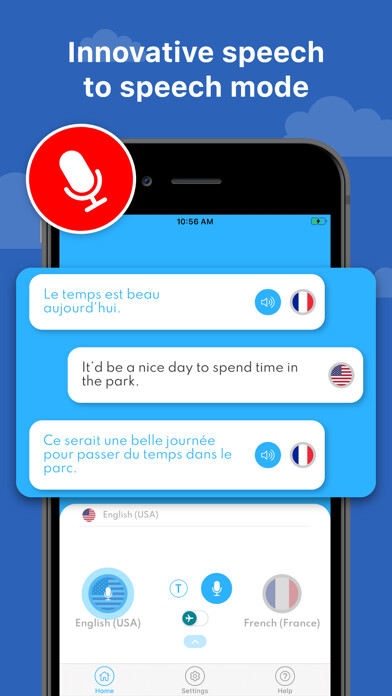 Emulate iPhone app XTranslator - voice translator using MyAndroid