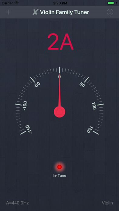 Emulate iPhone app X Violin Family Tuner using MyAndroid