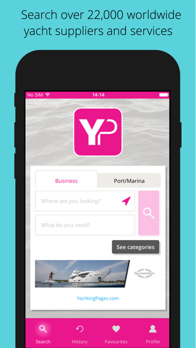 Emulate iPhone app Yachting Pages: Yacht Services using MyAndroid