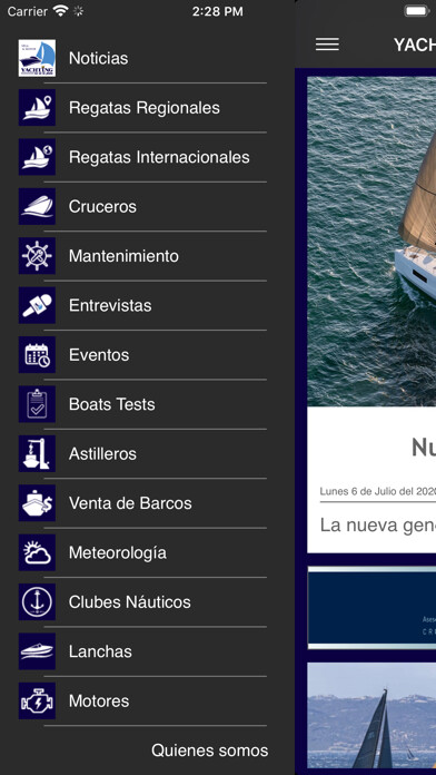 Emulate iPhone app Yachting Río de la Plata using MyAndroid