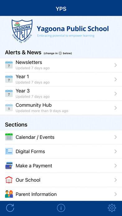 Emulate iPhone app Yagoona Public School using MyAndroid