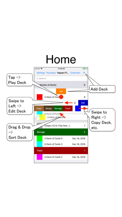 Emulate iPhone app Yappari Flashcards using MyAndroid