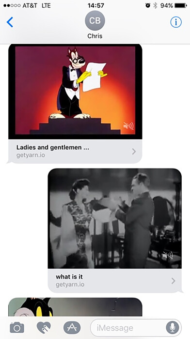 Emulate iPhone app YARN messages - with tv and movie video clips using MyAndroid Emulate iPhone app YARN messages - with tv and movie video clips using MyAndroid