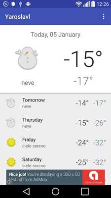 Emulate Android APK Yaroslavl - weather