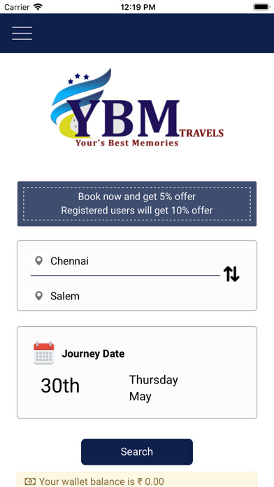 Emulate iPhone app YBM Travels using MyAndroid